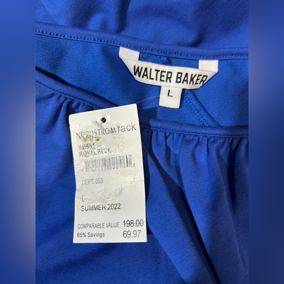 WALTER BAKER Royal blue one shoulder cutout midi dress size L - Picture 11 of 16